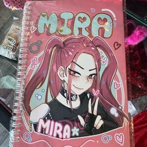 Pink Spiral Notebook with Anime Character Mira